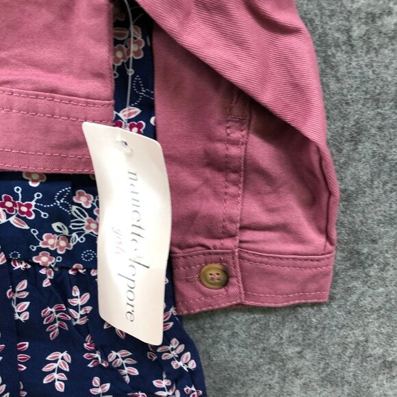 NWT Nanette Lepore Girls 18M Dress Outfit Jean Jacket Set Pink Ruffle - Picture 5 of 10